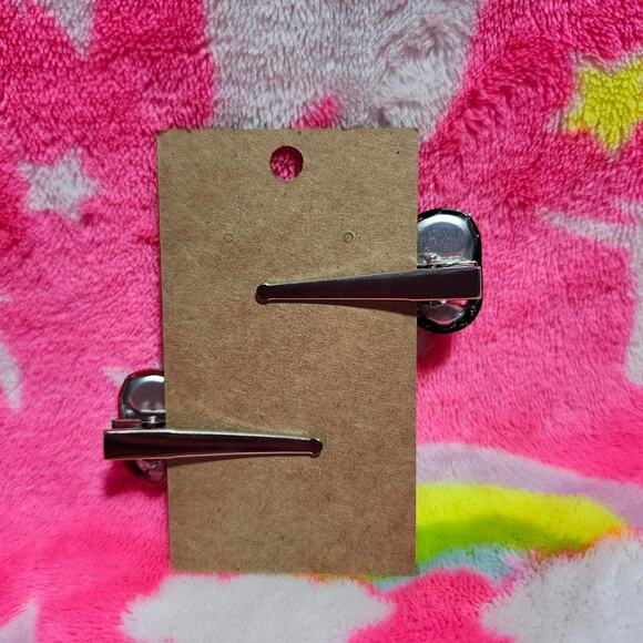 Pink and Black Monster Tab Hair Clip Set - Picture 2 of 2